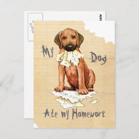 私のローデシアン食べリジェバック私の宿題はがき ポストカード (正面/裏面)