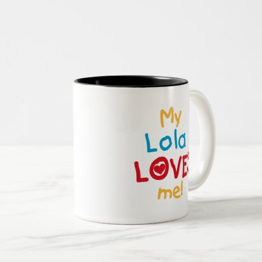 私のローラは私のTシャツとギフトが大好き ツートーンマグカップ (正面右)