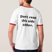 私のワイシャツを読むことを止めて下さい Tシャツ (裏面)