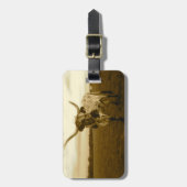 私のヴィンテージの生命荷物のラベル-テキサス州の長角牛のセピア色 ラゲッジタグ (正面縦)