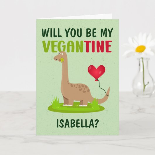 私のヴィーガンティンになってくれる？ - オーダーメイドバレンタインカード カード (小さな植物)
