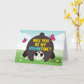 私のヴィーガンバレンタインになってくれる？ ヴィーガンバレンタインデー カード (黄色い花)