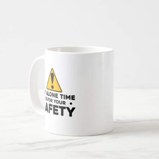 私の一人の時間のためにあなたの安全おもしろい内向的なGag コーヒーマグカップ (正面左)