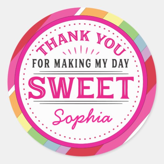 私の一日を作ってくれてありがとうスイートラベル ラウンドシール (正面)