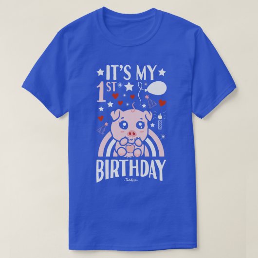 私の一歳の誕生日の豚 Tシャツ (デザイン正面)