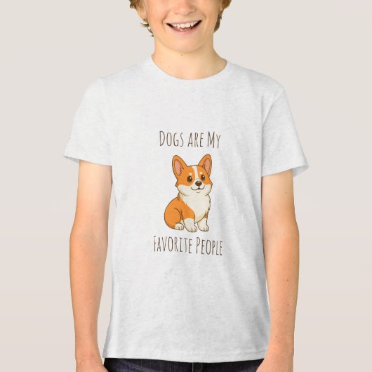 私の一番好きな人、コーギー トライブレンドTシャツ (正面)