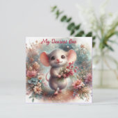 私の一親愛つの可愛いマウスクリスチャンバレンタイン シーズンカード (スタンド正面)