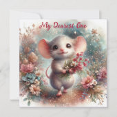 私の一親愛つの可愛いマウスクリスチャンバレンタイン シーズンカード (正面)