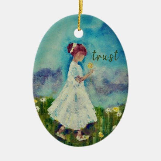 私の一言：信頼 セラミックオーナメント (正面)