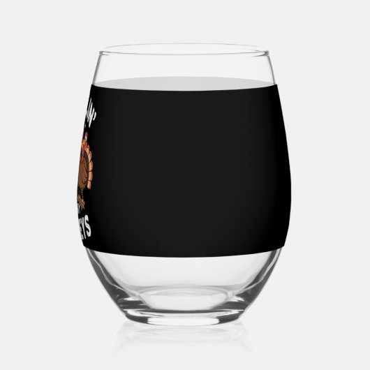 私の七面鳥とチリン感謝の家族の贈り物 ステムなしワイングラス (左)