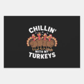 私の七面鳥とチリン感謝の家族の贈り物 ラッピングペーパーシート (正面)