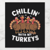 私の七面鳥とチリン感謝の家族の贈り物 ワインラベル (シングルラベル)