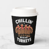 私の七面鳥とチリン感謝の家族の贈り物 紙コップ (正面)