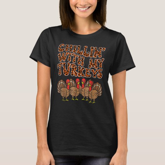 私の七面鳥とチリン感謝家族の少年K Tシャツ (正面)