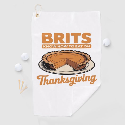 私の七面鳥とチリン感謝家族エッセン ゴルフタオル (インサイチュ)