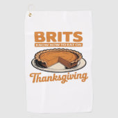 私の七面鳥とチリン感謝家族エッセン ゴルフタオル (正面)