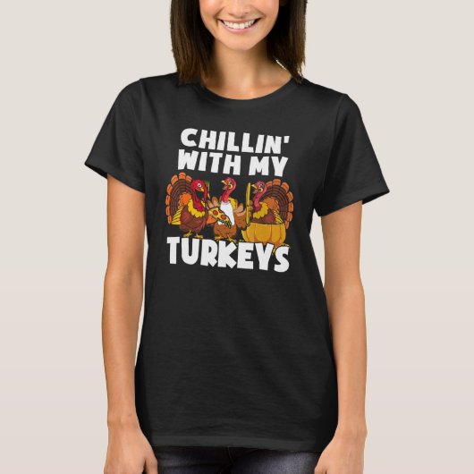 私の七面鳥と子供は感謝的なおもしろいかぼちゃを Tシャツ (正面)