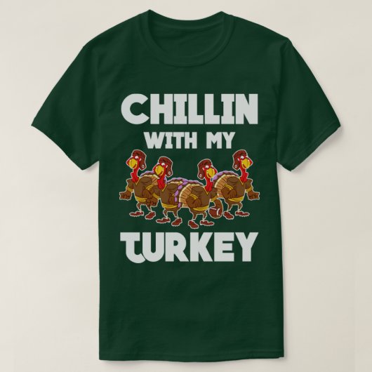 私の七面鳥の夕食とチリ Tシャツ (デザイン正面)
