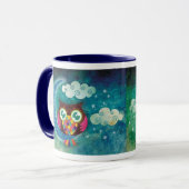私の三日月形のフクロウのマグ マグカップ (正面左)
