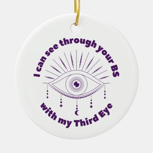 私の三目のオーナメントでBSを通して見ることができる セラミックオーナメント (正面)