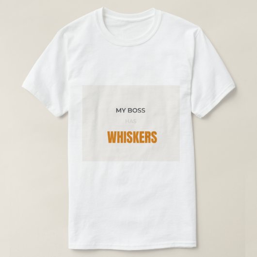 私の上司にはひげがある 面白い猫好き Tシャツ (デザイン正面)