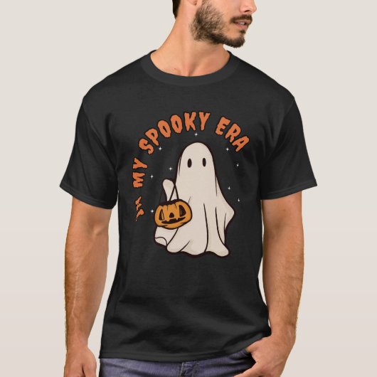 私の不気味な時代 かわいい幽霊カボチャ ハロウィン Tシャツ (正面)
