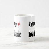 私の与えハートは整備士ブラック文字 コーヒーマグカップ (中央)