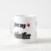 私の与えハートは警察官の文字に コーヒーマグカップ (正面左)