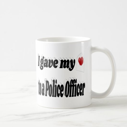 私の与えハートは警察官の文字に コーヒーマグカップ (右)