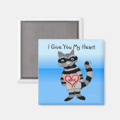 私の与えハートアライグマ マグネット (正面/裏面)