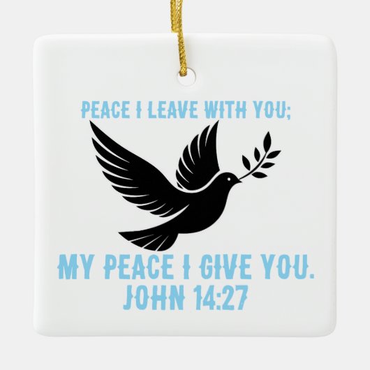 私の与え平和はあなたに セラミックオーナメント (正面)