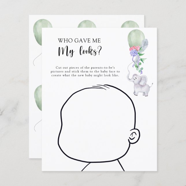 私の与え見た目の赤ん坊のシャワーのゲーム (正面/裏面)