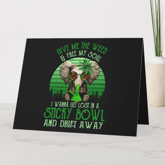 私の与え雑草と解放の私の魂の象の喫煙 カード (裏面)