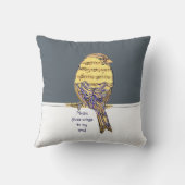 私の与え魂に音楽の翼ミュージックノートバードの引用文 クッション (裏面)