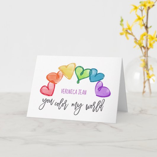 私の世界のバレンタインを着色します カード (黄色い花)