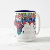 私の世界のマグを揺すります ツートーンマグカップ (正面右)