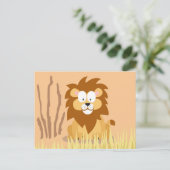 私の世界の動物のセリエからのライオン ポストカード (スタンド正面)