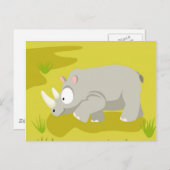 私の世界の動物のセリエからのRhino ポストカード (正面/裏面)