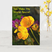 私の世界の特別友情日カードを作ります カード (黄色い花)