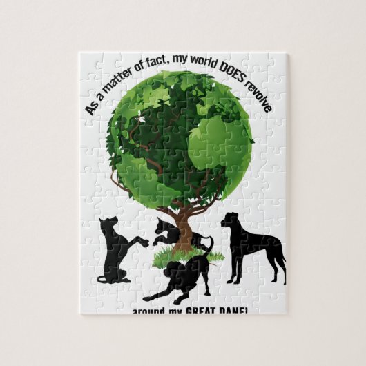 私の世界は私のグレートデーンのまわりで回転します ジグソーパズル (縦)