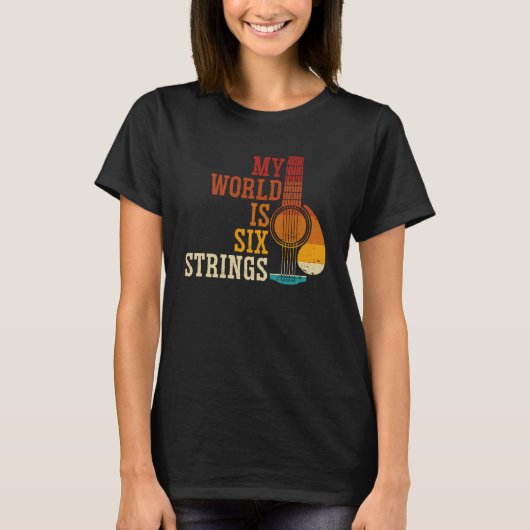 私の世界は6弦ギターだ Tシャツ (正面)