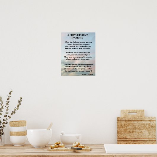 私の両親のための祈りの言葉 ポスター (キッチン)