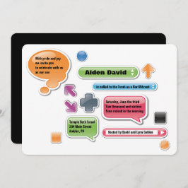 私の両親はラメこうもりバー(ユダヤ教の)バル・ミツバー招待状 招待状