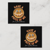 私の中で一番可愛いカボチャのパイを食べる スクエア名刺 (正面/裏面)