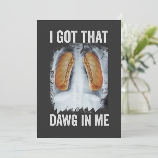 私の中に犬がいる - おもしろ X 線 ホットドッグ 独立記念日 招待状 (スタンド正面)