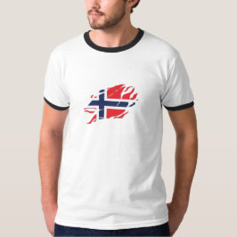 私の中のノルウェー国旗、爪マークの中のスカンジナビア Tシャツ