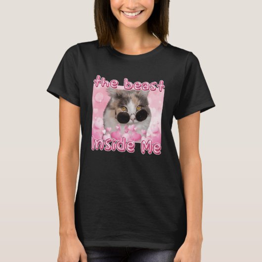 私の中の獣キャットおもしろいミーム皮肉Inapp Tシャツ (正面)