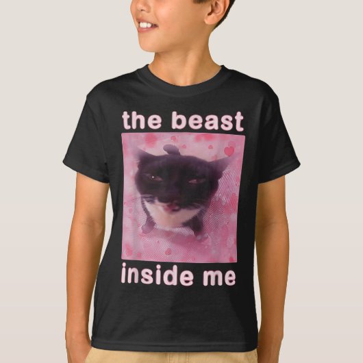 私の中の獣キャットおもしろいミーム皮肉Inapp Tシャツ (正面)