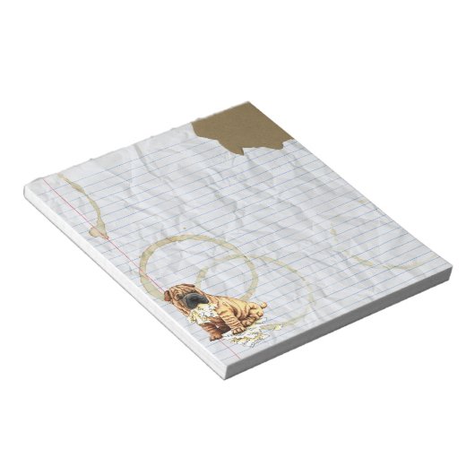 私の中国のShar-Pei私のレッス食べンプラン ノートパッド (アングル)