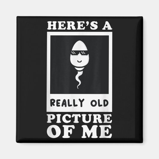 私の中年の本当に古い写真おもしろいを持つ マグネット (正面)